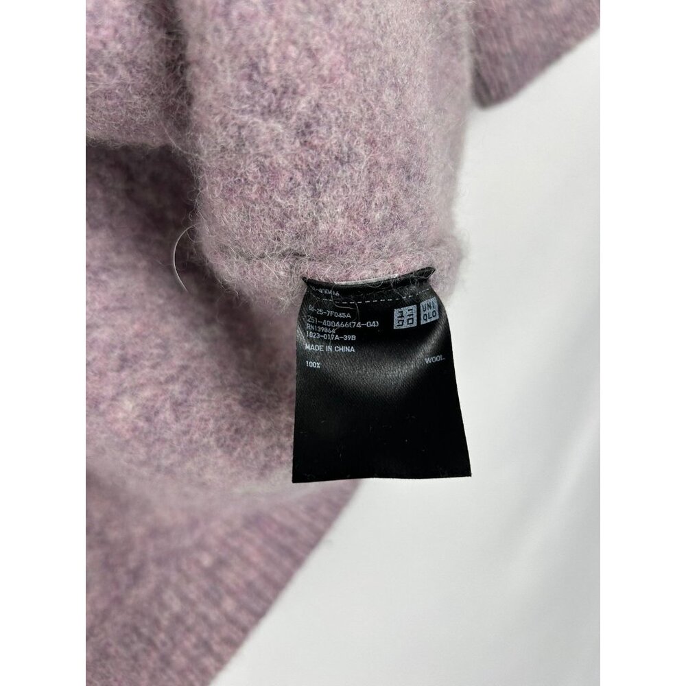 Uniqlo Women's Small/Petite 100% Wool 1-Button Purple Cardigan Sweater - Picture 11 of 11